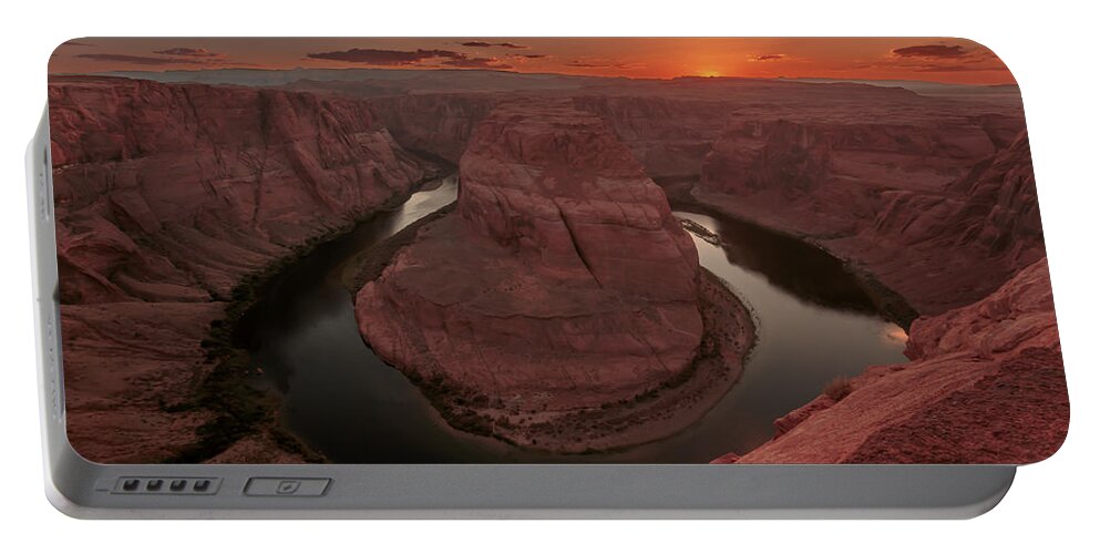 Sunset Portable Battery Charger featuring the photograph Sunset at Horseshoe Bend by Susan Rissi Tregoning