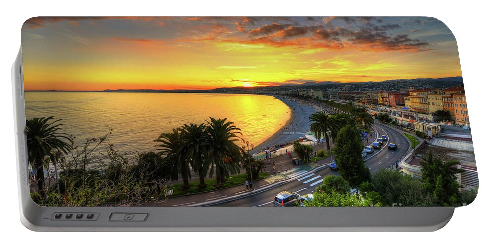 Yhun Suarez Portable Battery Charger featuring the photograph Sunset At Nice by Yhun Suarez