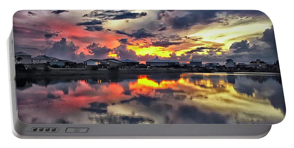 Sunset Portable Battery Charger featuring the photograph Sunset at Oyster Lake by Walt Foegelle