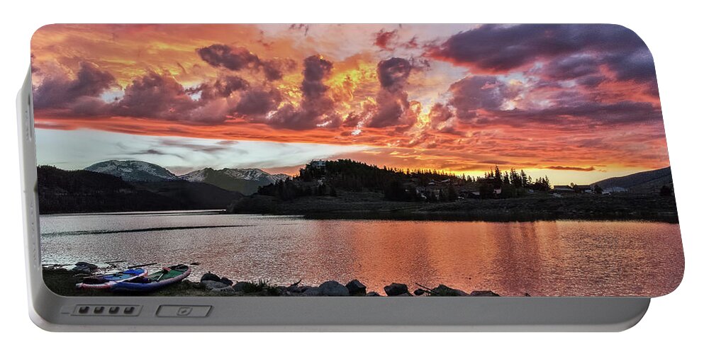 Lake Dillon Portable Battery Charger featuring the photograph Sunset at Summit Cove by Stephen Johnson