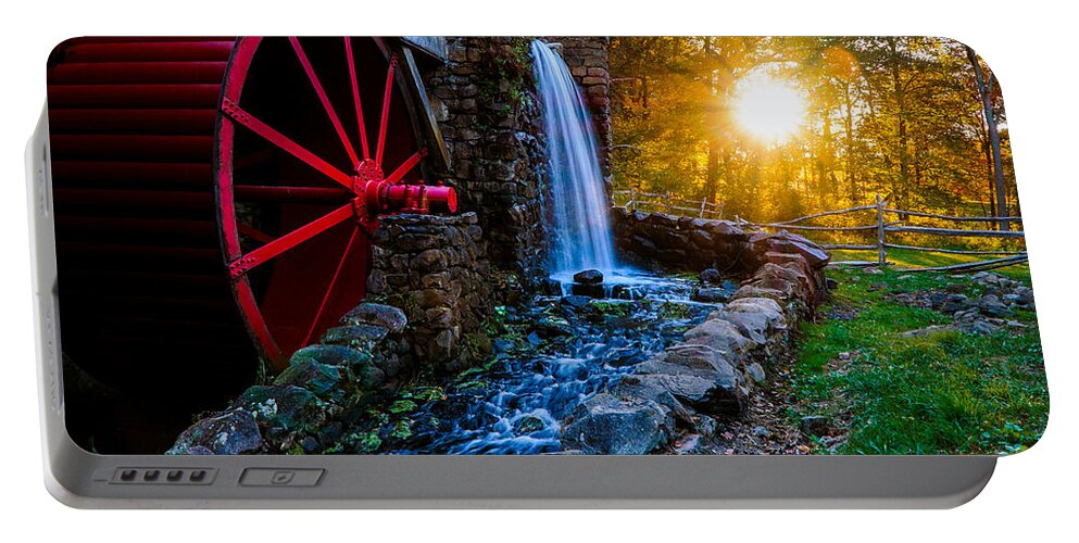 Mill Portable Battery Charger featuring the photograph Sunset at the Mill by Lilia S