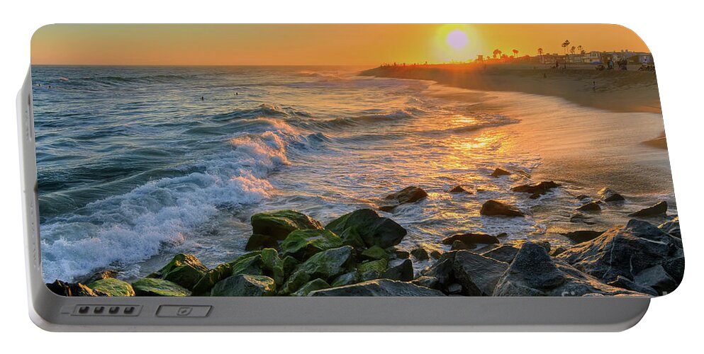 Sunset Portable Battery Charger featuring the photograph Sunset At The Wedge by Eddie Yerkish
