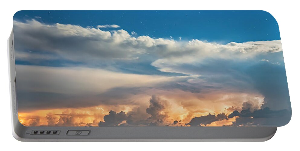 Lightning Portable Battery Charger featuring the photograph Sunset Cloud to Cloud Lightning Storm by James BO Insogna
