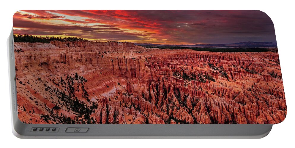 Blue Portable Battery Charger featuring the photograph Sunset Clouds Over Bryce Canyon by John Hight