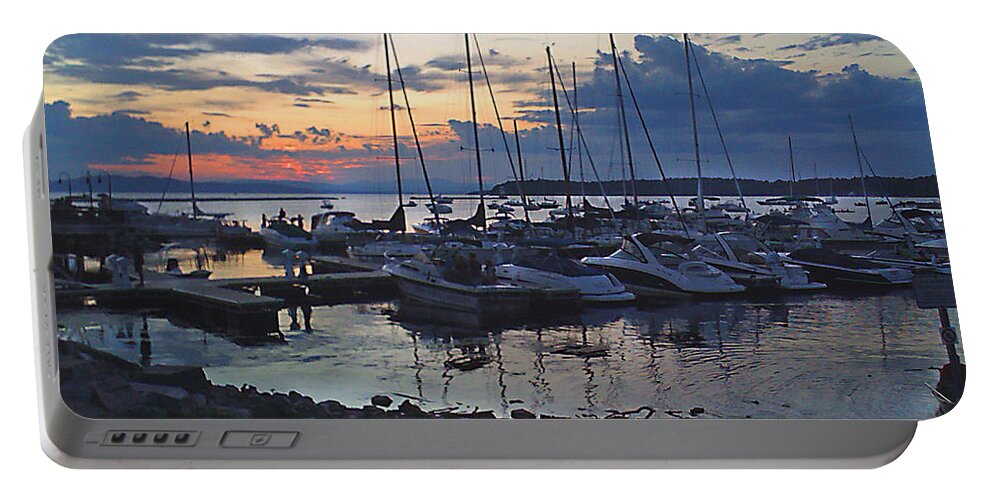 Small Boats Portable Battery Charger featuring the photograph Sunset Dock by Felipe Adan Lerma