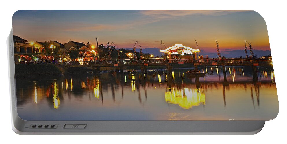 Sunset Portable Battery Charger featuring the photograph Sunset in Hoi An Vietnam Southeast Asia by Sam Antonio