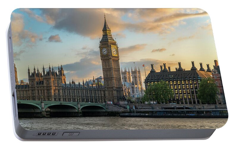 London Portable Battery Charger featuring the photograph Sunset in London Westminster by James Udall