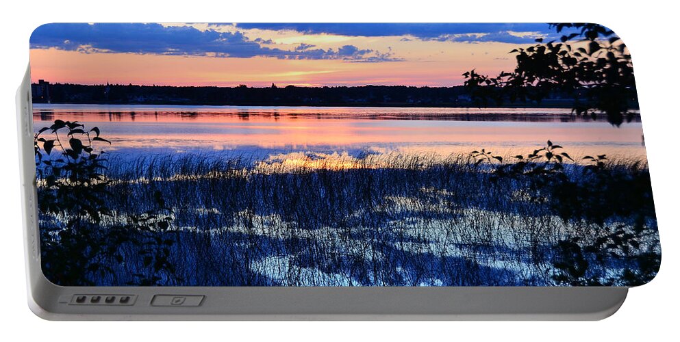 Sunset On Lake Portable Battery Charger featuring the photograph Sunset on Porcupine Lake by Elaine Berger