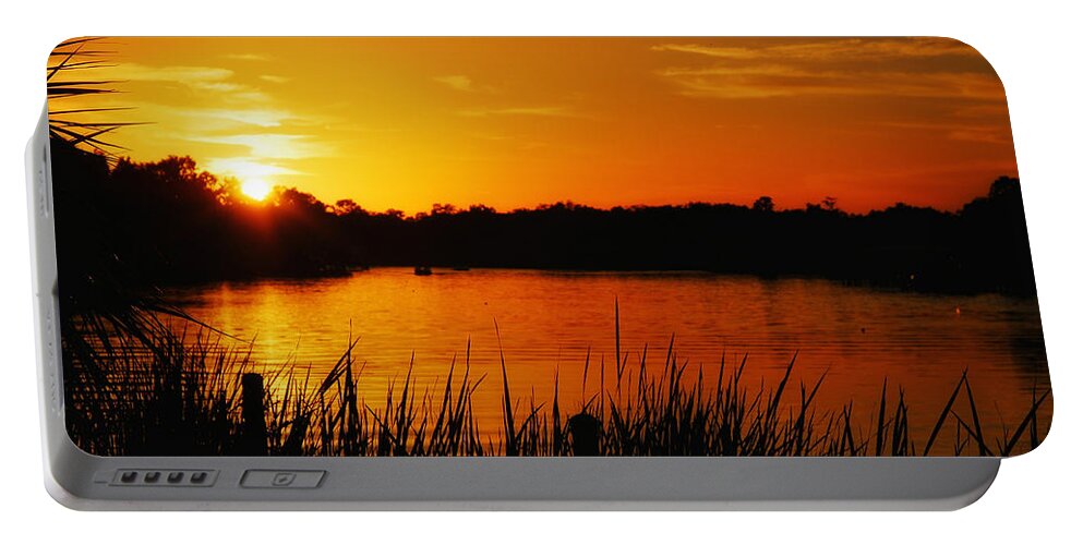 Sunset Portable Battery Charger featuring the photograph Sunset on the Alafia by Allen Williamson