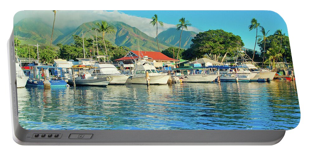 Lahaina Harbour Portable Battery Charger featuring the photograph Sunset on the Marina Lahaina Harbour Maui Hawaii by Sharon Mau