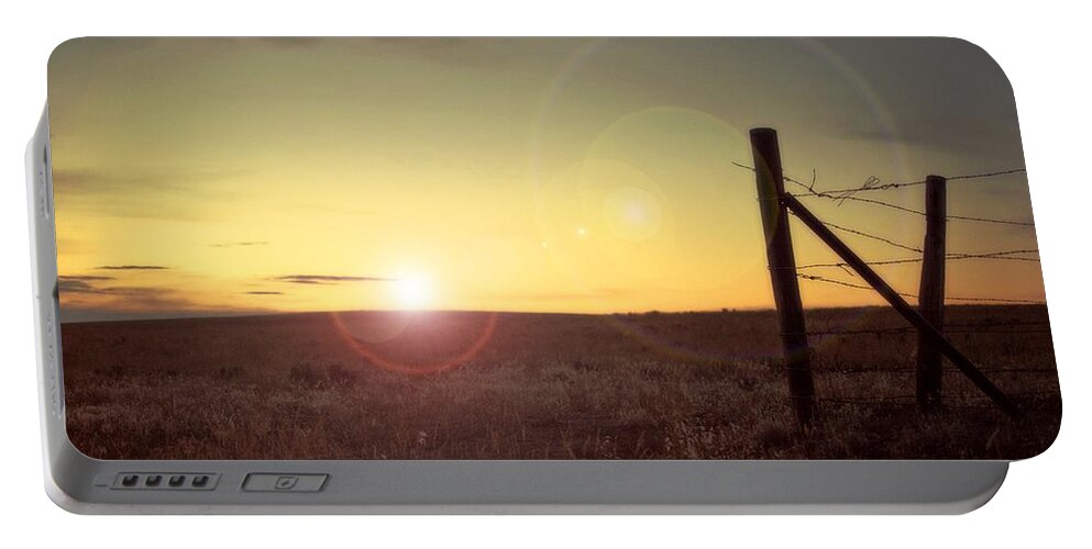 Sunset Portable Battery Charger featuring the photograph Sunset on the Prairie by Amanda Smith