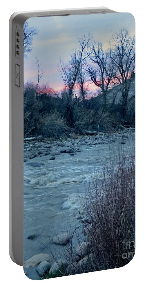 River Portable Battery Charger featuring the photograph Sunset on the River by Rachel Morrison