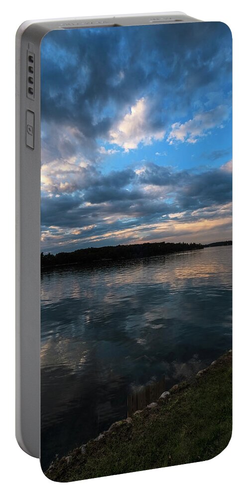 St Lawrence Seaway Portable Battery Charger featuring the photograph Sunset On The River by Tom Singleton