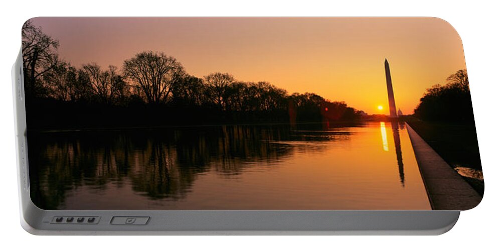 Photography Portable Battery Charger featuring the photograph Sunset On The Washington Monument & by Panoramic Images