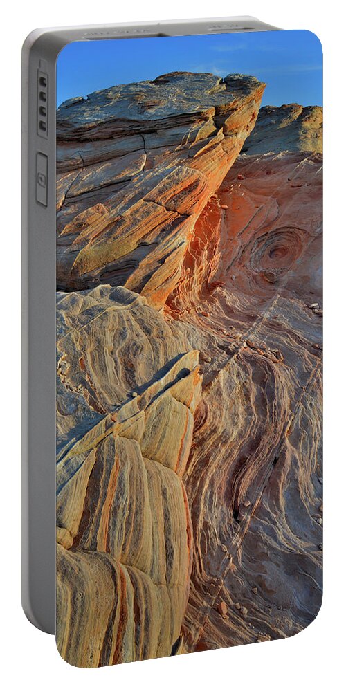 Valley Of Fire State Park Portable Battery Charger featuring the photograph Sunset on Wave of Sandstone in Valley of Fire by Ray Mathis
