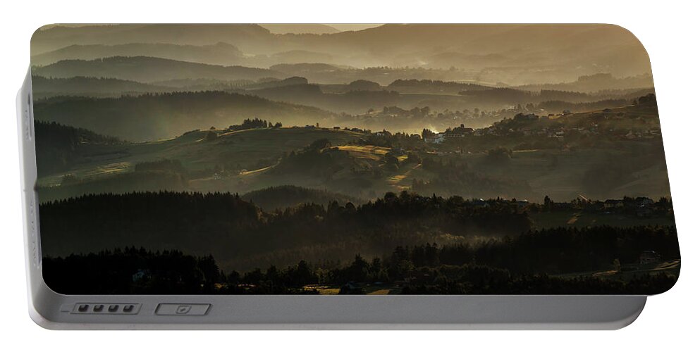 Poland Portable Battery Charger featuring the photograph Sunset over Beskidy Mountains by Jaroslaw Blaminsky
