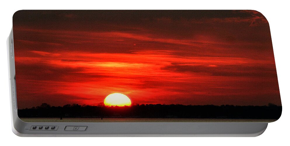Sunset Portable Battery Charger featuring the photograph Sunset Over Long Island by William Selander