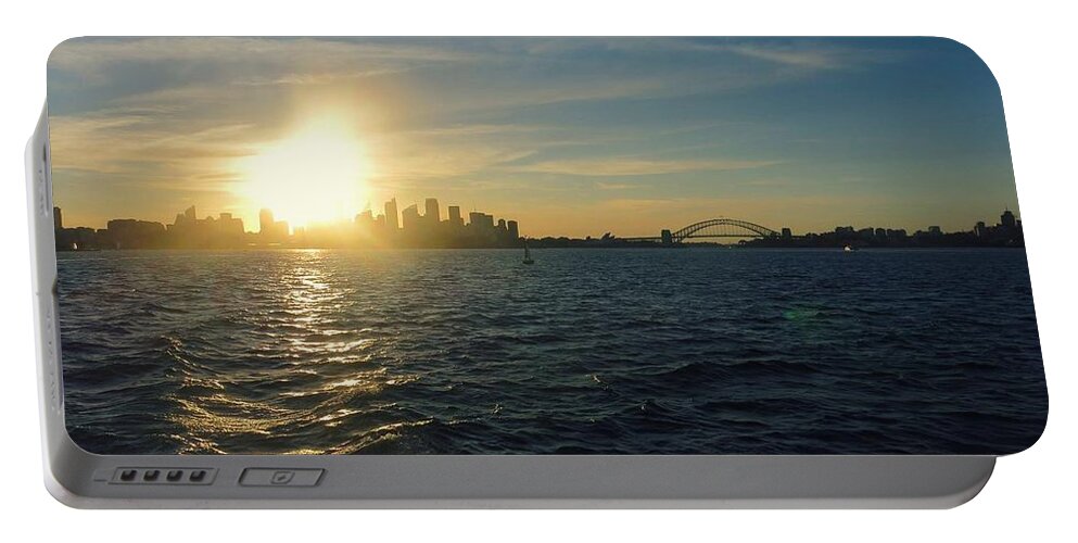 Sydney Portable Battery Charger featuring the photograph Sunset Over Sydney Harbour by Leanne Seymour