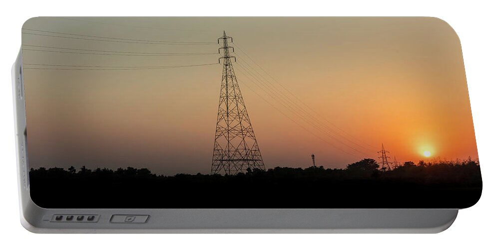 Chriscousins Portable Battery Charger featuring the photograph Sunset Pylons by Chris Cousins