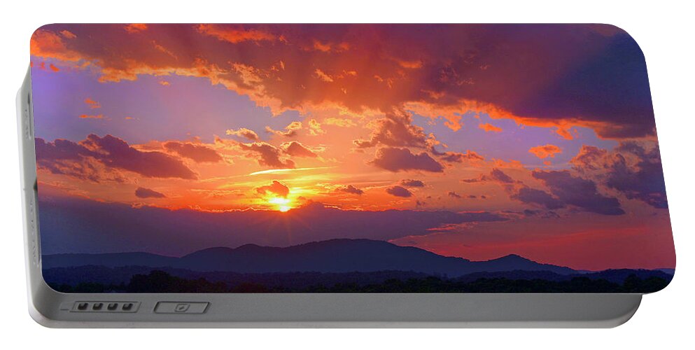Sunset Portable Battery Charger featuring the photograph Sunset Rays at Smith Mountain Lake by The James Roney Collection