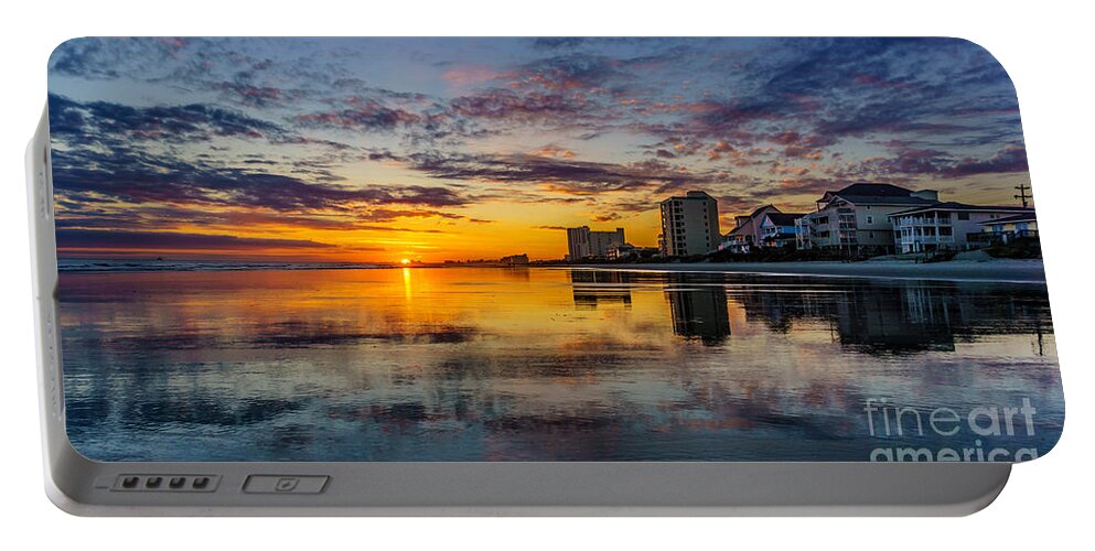 Beach Portable Battery Charger featuring the photograph Sunset Reflection by David Smith