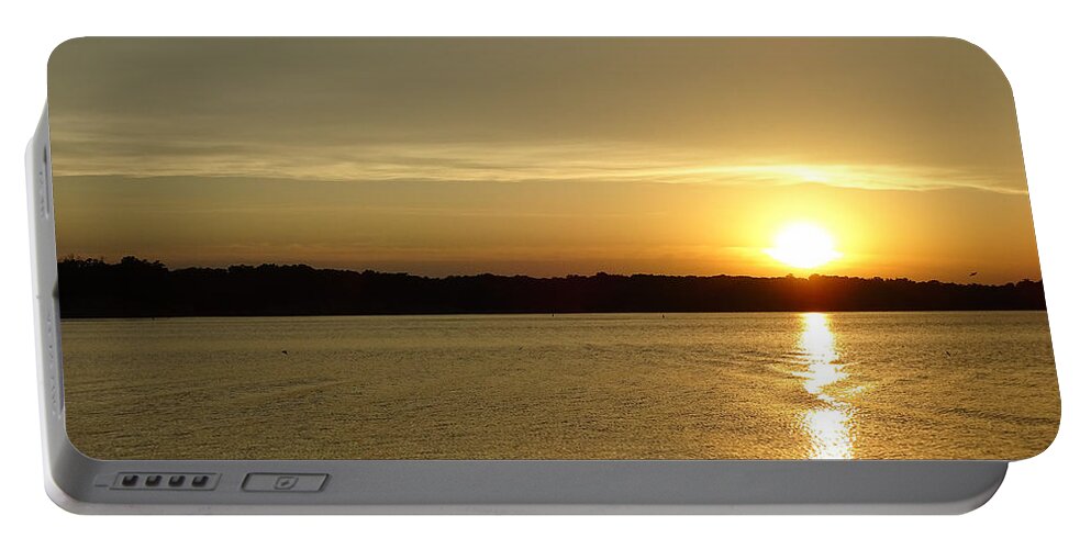 Sunset Portable Battery Charger featuring the photograph Sunset Shelbyville IL by Theresa Campbell