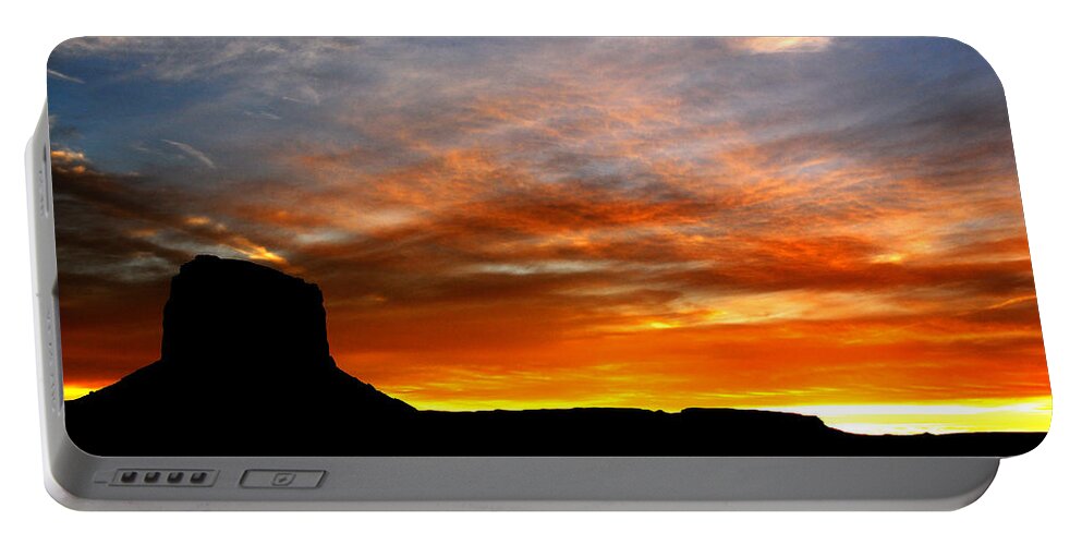 Monument Valley Portable Battery Charger featuring the photograph Sunset Sky by Harry Spitz
