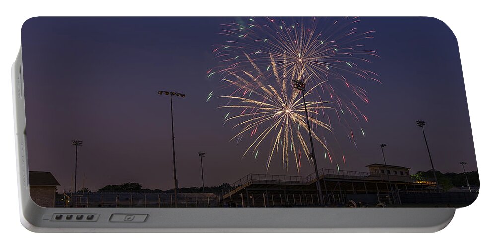 Www.cjschmit.com Portable Battery Charger featuring the photograph Sunset Sparks by CJ Schmit