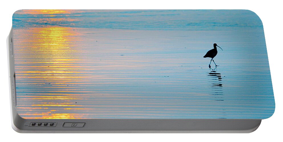 Seascape Portable Battery Charger featuring the photograph Sunset Stroll by AJ Schibig