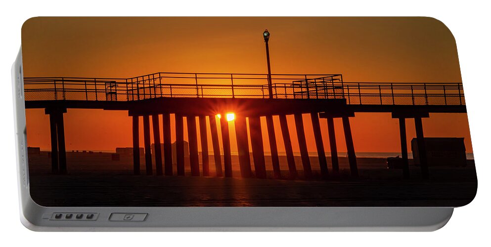 Sunshine Portable Battery Charger featuring the photograph Sunshine at Wildwood Crest Pier by Bill Cannon