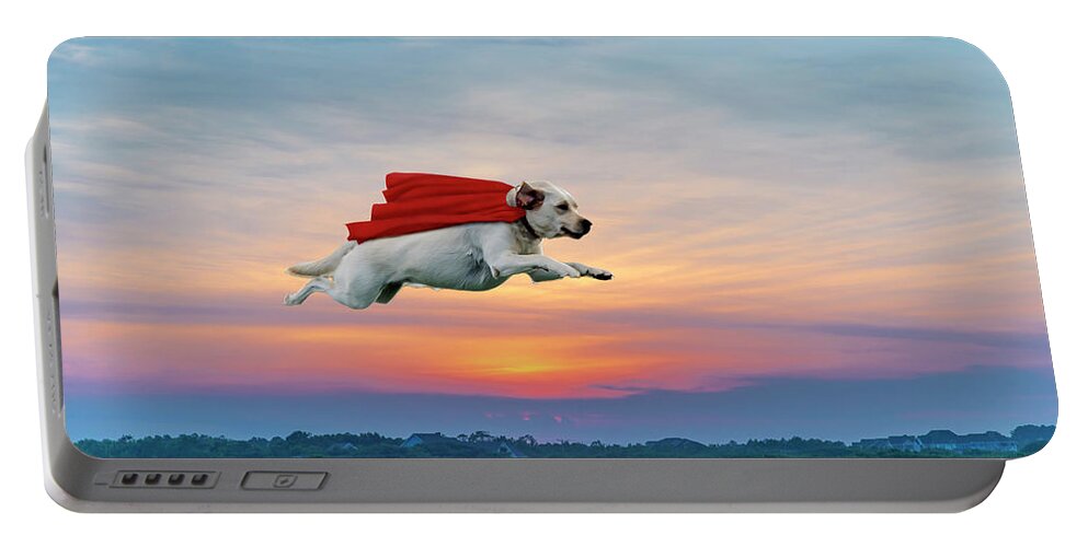 2d Portable Battery Charger featuring the photograph Superdog by Brian Wallace