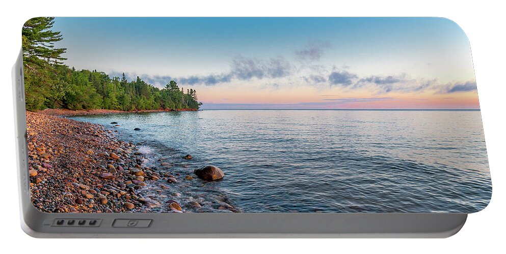 Au Sable Point Portable Battery Charger featuring the photograph Superior Morning by Gary McCormick