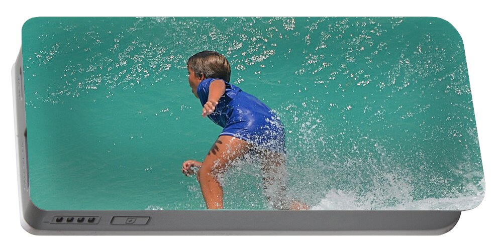 Boy Portable Battery Charger featuring the photograph Surfer Boy by Newwwman