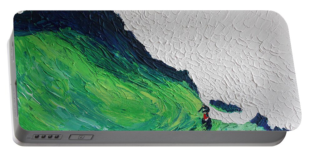 Surf Portable Battery Charger featuring the painting Surfing 6872 by Robert Yaeger