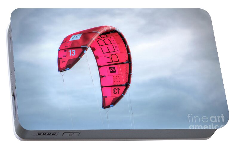 Adrian Laroque Portable Battery Charger featuring the photograph Surfing Kite by LR Photography