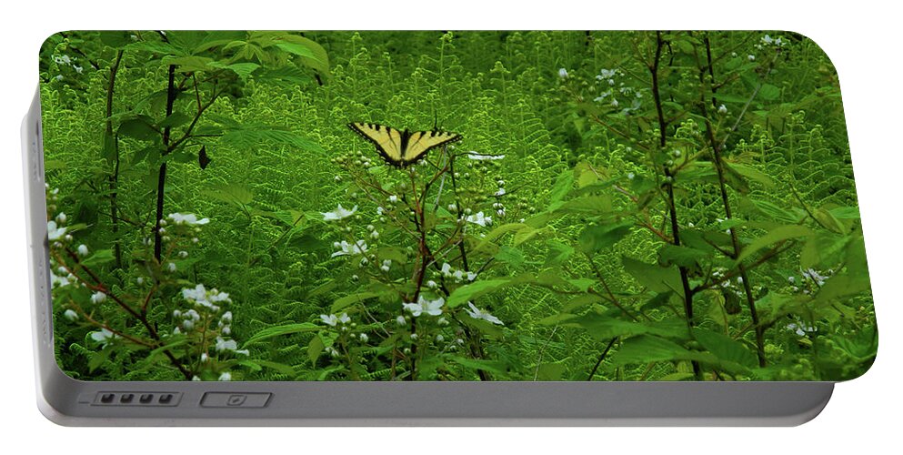 Swallow Tail On Wildflowers Portable Battery Charger featuring the photograph Swallow Tail on Wildflowers by Raymond Salani III