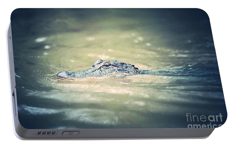 Gator Portable Battery Charger featuring the photograph Swamp Gator Blues by Carol Groenen