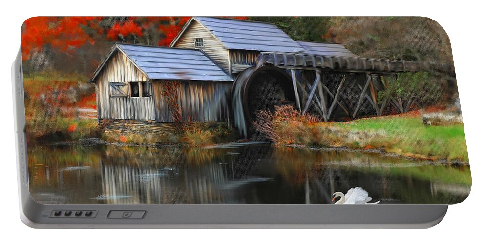 Mabry Mill Portable Battery Charger featuring the photograph Swan at Mabry Mill by Mary Timman