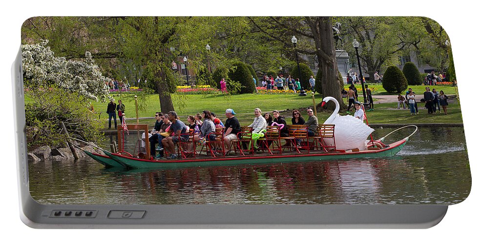 Swan Boat Portable Battery Charger featuring the photograph Swan Boats 2 by Allan Morrison