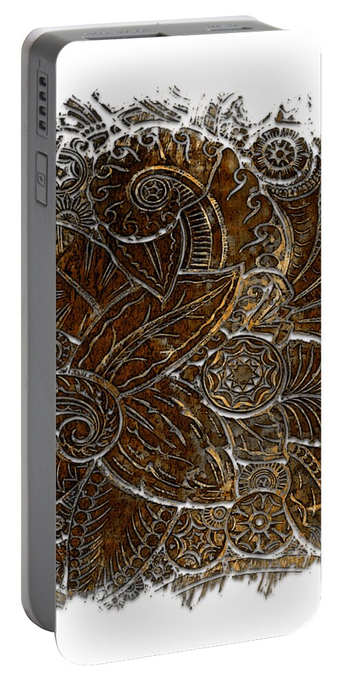 Earthy Portable Battery Charger featuring the photograph Swan Dance Earthy 3 Dimensional by DiDesigns Graphics