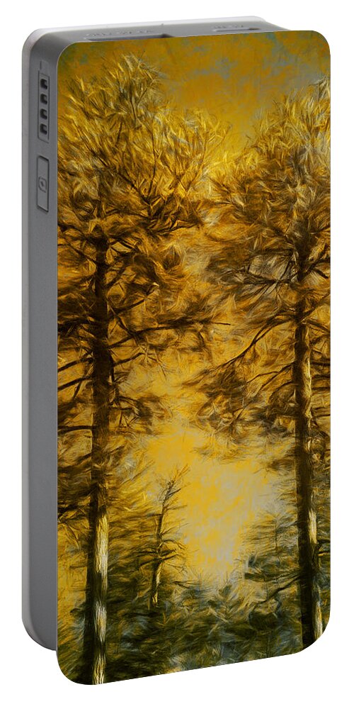 Desert Forest And Garden Portable Battery Charger featuring the digital art Swan Song by Becky Titus