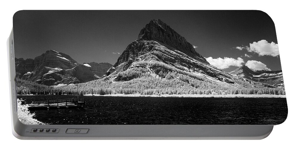 Mcdonald Lake Portable Battery Charger featuring the photograph Swiftcurrent Lake 5 by Lee Santa
