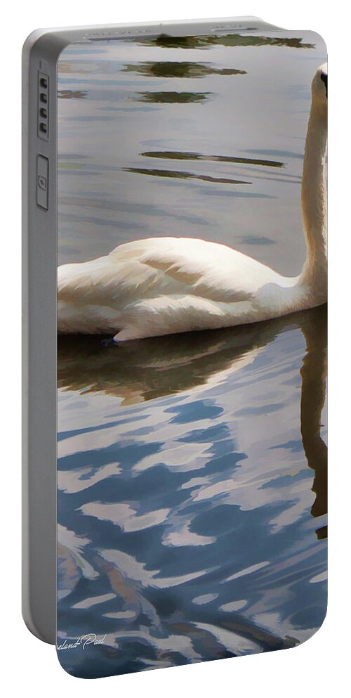 Swim Portable Battery Charger featuring the photograph Swimming Swan by Joann Copeland-Paul