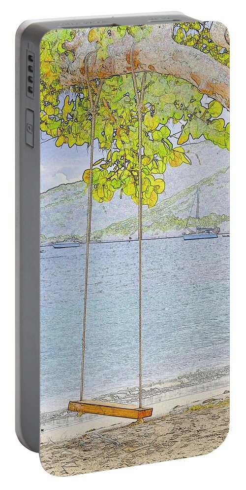 Children Portable Battery Charger featuring the photograph Swing by the Bay by Kristina Deane
