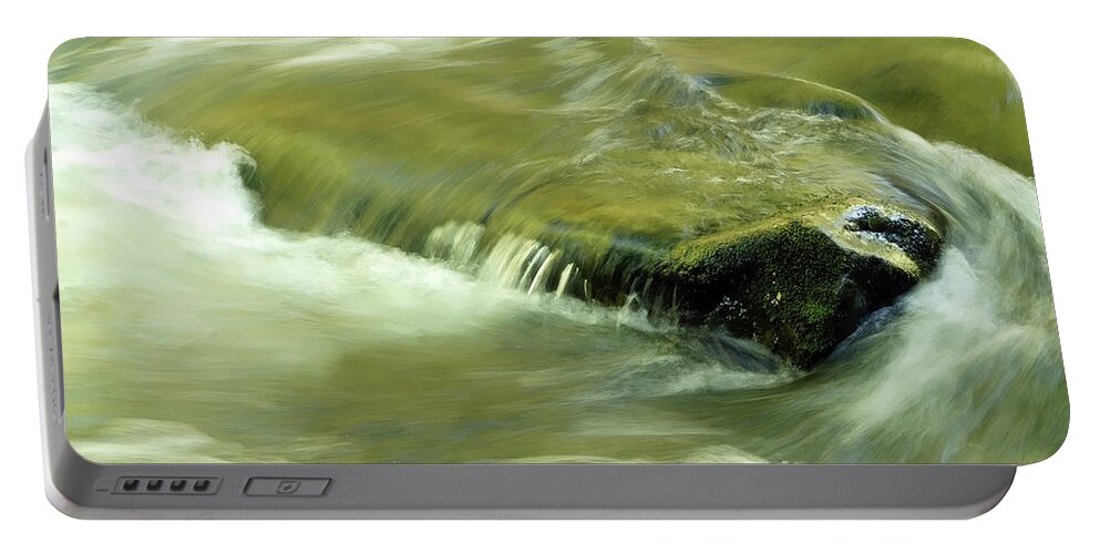 Cascade Portable Battery Charger featuring the photograph Swirling Cascade by TnBackroadsPhotos