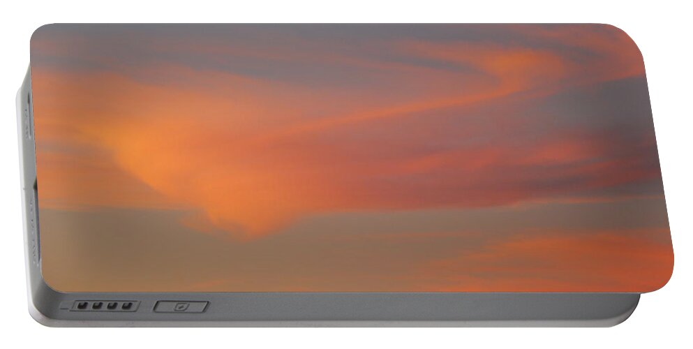 Sky Portable Battery Charger featuring the photograph Swirling Clouds in Evening by Wanda Jesfield
