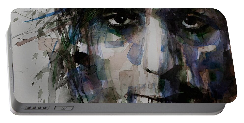 Pink Floyd Portable Battery Charger featuring the painting Syd Barrett by Paul Lovering