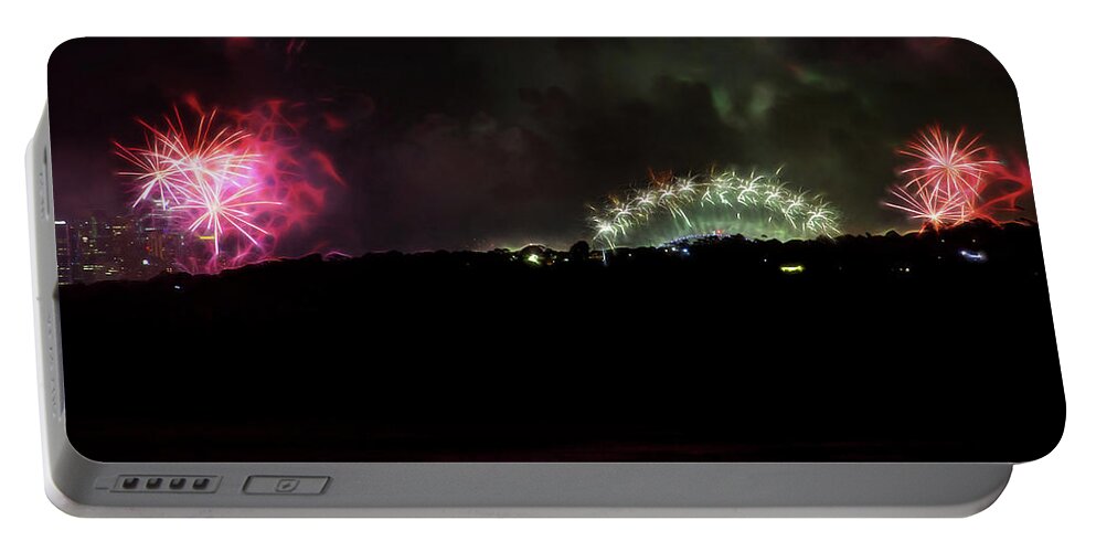 New Year Portable Battery Charger featuring the photograph Sydney New Year Fireworks by Miroslava Jurcik