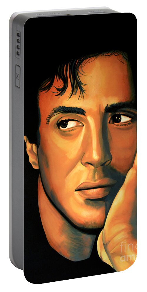 Sylvester Stallone Portable Battery Charger featuring the painting Sylvester Stallone by Paul Meijering