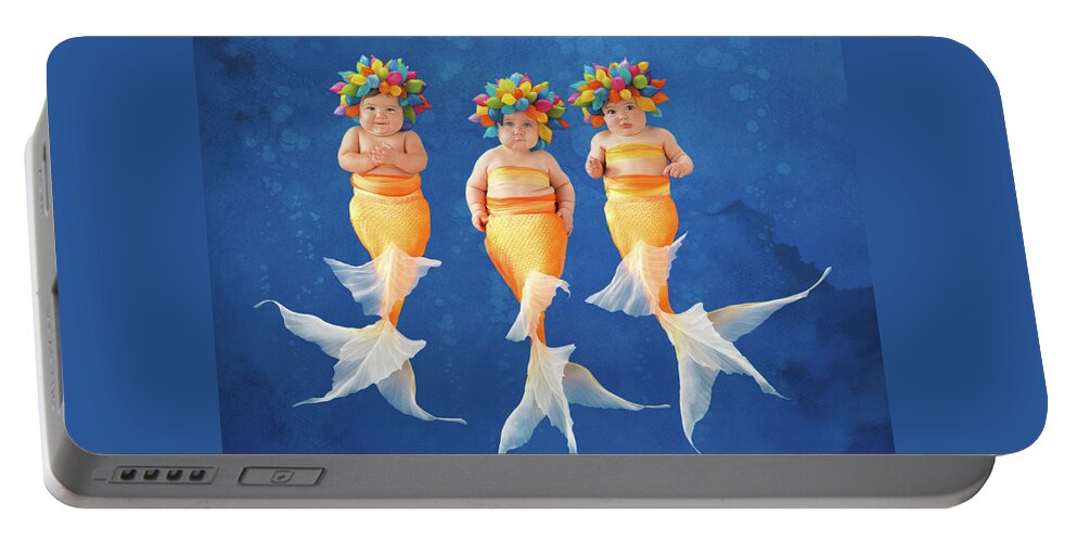 Under The Sea Portable Battery Charger featuring the photograph Synchronized Swim Team by Anne Geddes